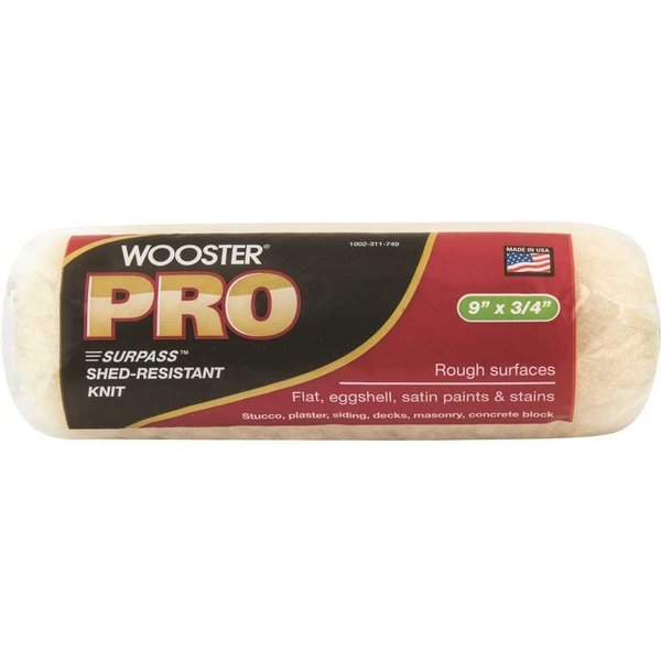 Wooster 9 in. x 3/4 in. Pro Surpass Shed-Resistant Knit High-Density Fabric Roller Cover 0HR2460090